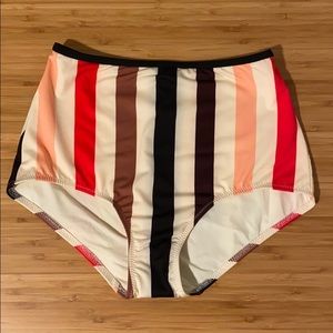Solid & Striped High Waisted Bathing Suit Bottoms